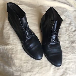 Black Leather Lace Up Boots